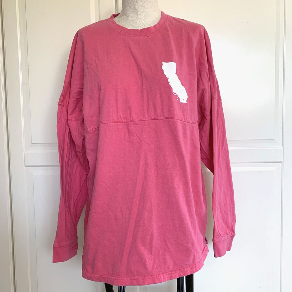 Royce Brand Long Sleeve Thumb Hole T Shirt Tee California Pink Cotton Women M
